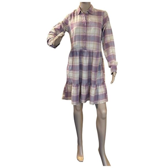 TOAD & CO RE-FORM TIERED DRESS DAWN PURPLE BEIGE SIZE EXTRA SMALL - Picture 3 of 9